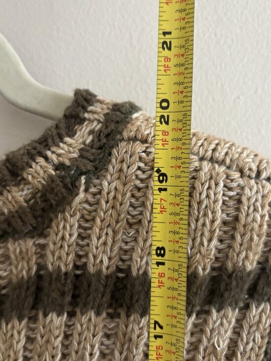 Liz Wear Sweater Vest Floral Medium Grandma Cottage Cable Knit Tan Pink Green - Picture 8 of 9